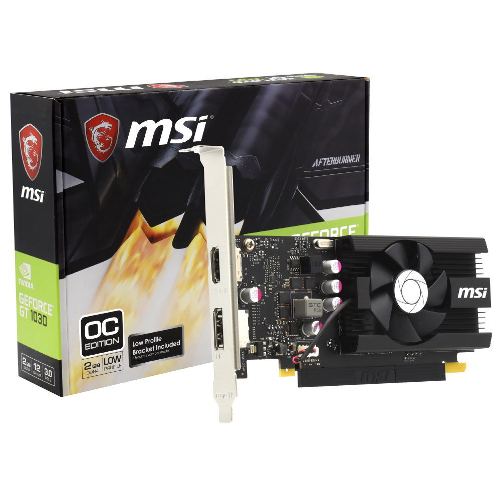 MSI - Placa de video Nvidia MSI GeForce GT 1030 2Gb LP OC Ddr4 - Com-Tech